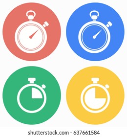 Stopwatch vector icons set. Illustration isolated for graphic and web design.