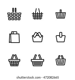 Stopwatch vector icons. Simple illustration set of 9 stopwatch elements, editable icons, can be used in logo, UI and web design