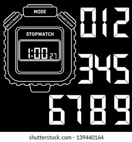 Stopwatch. Vector illustration.
