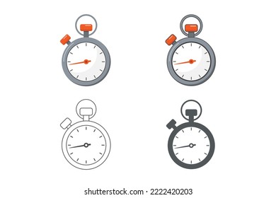Stopwatch vector illustration, stopwatch icon black color on white background