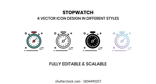 Iconos de la ilustración de Stopwatch Vector en un estilo diferente
