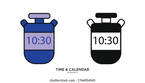 Stopwatch vector illustration lineal color and filled design