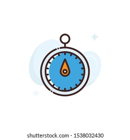 Stopwatch vector illustration. Outline filled Shipping and Delivery icons.
