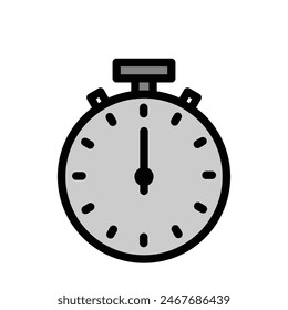 stopwatch Vector Line Filled Icon Design