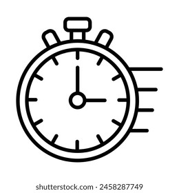 Stopwatch Vector Line Icon Design