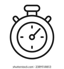 Icono de línea vectorial Stopwatch aislado en fondo blanco