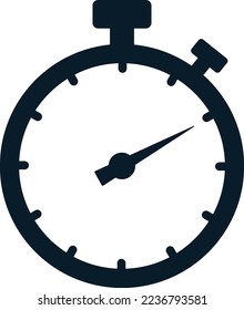 Stoppuhr, Vektorsymbol auf Schwarz-Weiß