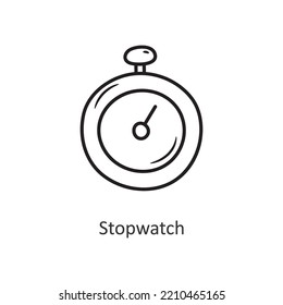 Stopwatch Vector outline Icon Design illustration. Workout Symbol on White background EPS 10 File