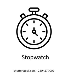 vector Stopwatch   ilustración de diseño de iconos de esquema. Símbolo de trabajo en curso sobre fondo blanco archivo EPS 10