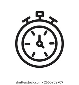Stopwatch-Vektorkontursymbol. EPS 10-Datei