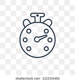 Stopwatch vector outline icon isolated on transparent background, high quality linear Stopwatch transparency concept can be used web and mobile