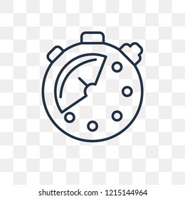 Stopwatch vector outline icon isolated on transparent background, high quality linear Stopwatch transparency concept can be used web and mobile