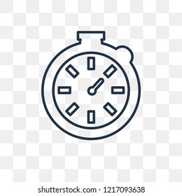 Stopwatch vector outline icon isolated on transparent background, high quality linear Stopwatch transparency concept can be used web and mobile