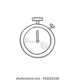 Icono de esbozo de vector Stopwatch aislado en el fondo. Icono de Stopwatch dibujado a mano. Icono de esbozo de Stopwatch para infografía, sitio web o aplicación.