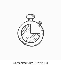 Stopwatch vector sketch icon isolated on background. Hand drawn Stopwatch icon. Stopwatch sketch icon for infographic, website or app.