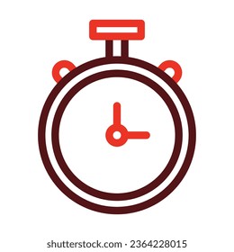 Stopwatch Vector Thick Line Two Color Icons For Personal And Commercial Use.
