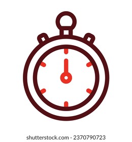 Stopwatch Vector Thick Line Two Color Icons For Personal And Commercial Use.
