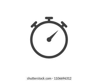 Stopwatch vector web icon isolated on white background, top view