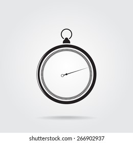 stopwatch web black icon isolated on white background. vector illustration