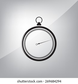 stopwatch web black icon isolated on white background. vector illustration