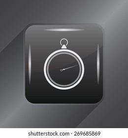 stopwatch web black icon isolated on white background. vector illustration