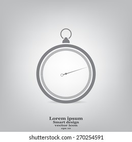 stopwatch web black icon isolated on white background. vector illustration