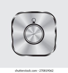 stopwatch web black icon isolated on white background. vector illustration