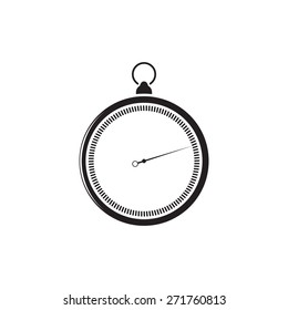stopwatch web black icon isolated on white background. vector illustration