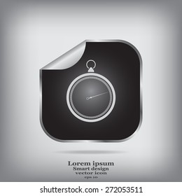 stopwatch web black icon isolated on white background. vector illustration