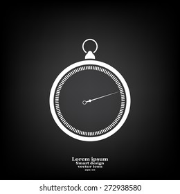 stopwatch web black icon isolated on white background. vector illustration