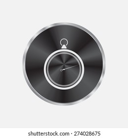 stopwatch web black icon isolated on white background. vector illustration