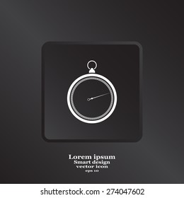 stopwatch web black icon isolated on white background. vector illustration