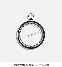 stopwatch web black icon isolated on white background. vector illustration
