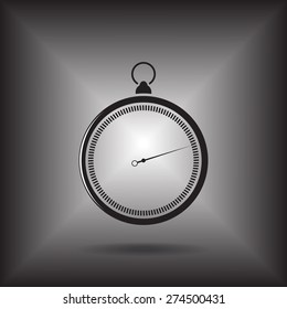 stopwatch web black icon isolated on white background. vector illustration