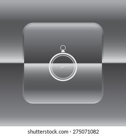 stopwatch web black icon isolated on white background. vector illustration