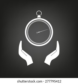 stopwatch web black icon isolated on white background. vector illustration