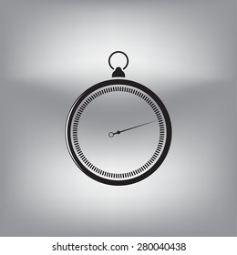 stopwatch web black icon isolated on white background. vector illustration