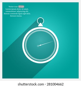 stopwatch web black icon isolated on white background. vector illustration