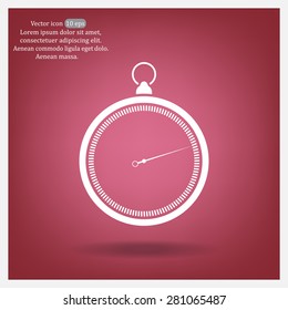 stopwatch web black icon isolated on white background. vector illustration