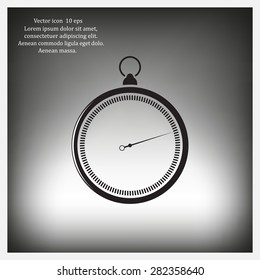 stopwatch web black icon isolated on white background. vector illustration