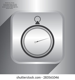 stopwatch web black icon isolated on white background. vector illustration