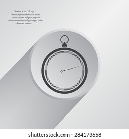 stopwatch web black icon isolated on white background. vector illustration