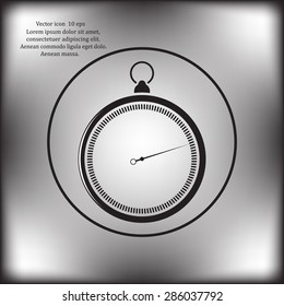 stopwatch web black icon isolated on white background. vector illustration