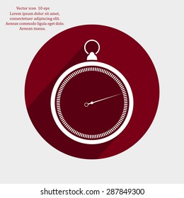 stopwatch web black icon isolated on white background. vector illustration