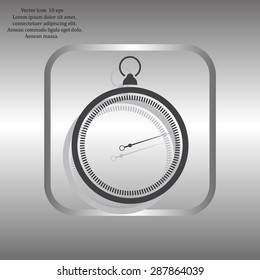 stopwatch web black icon isolated on white background. vector illustration