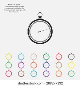stopwatch web black icon isolated on white background. vector illustration