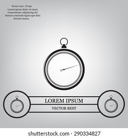 stopwatch web black icon isolated on white background. vector illustration
