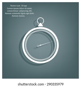 stopwatch web black icon isolated on white background. vector illustration