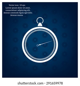 stopwatch web black icon isolated on white background. vector illustration