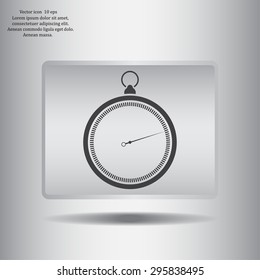stopwatch web black icon isolated on white background. vector illustration